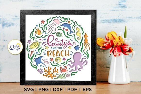 3D Beauty and the Beach Shadow Box SVG: A Versatile Design for Creative Projects
