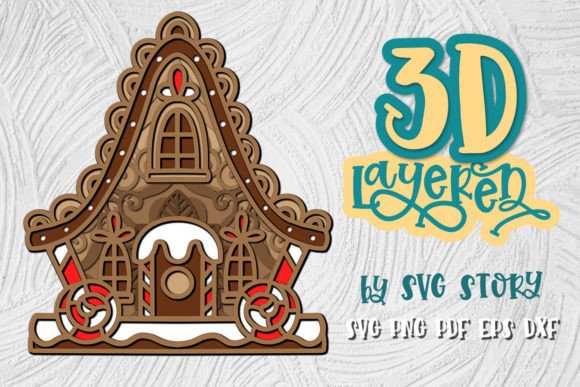 3D Christmas Gingerbread House 02 SVG: Creative Possibilities for Festive Projects