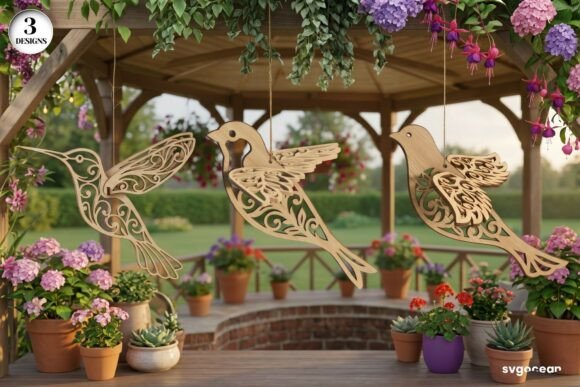 3D Hanging Birds Ornament SVG Bundle: A Creative Tool for Diverse Projects