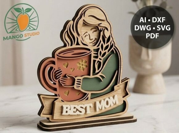 3D Layered Best Mom Coffee 3mm Laser: A Heartfelt and Stylish Gift for Coffee Lovers
