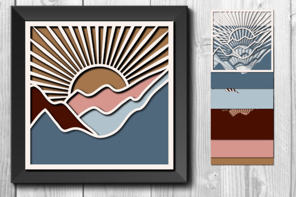 3D Layered Boho Mountain Shadow Box: A Creative and Versatile Design Element