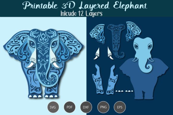 3D Layered Elephant SVG: A Creative Tool for Artists and Designers