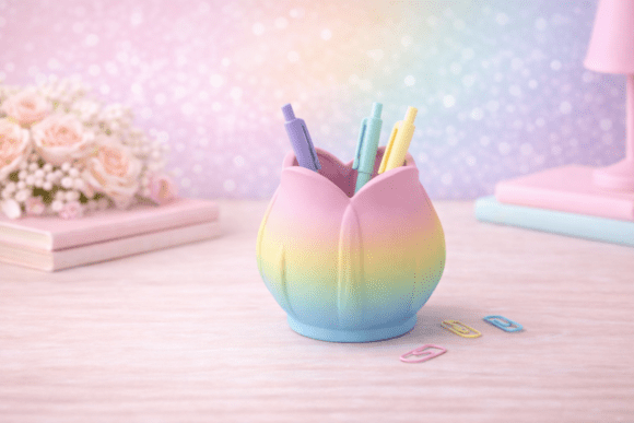 Creative 3D Printed Pen Holder for Designers