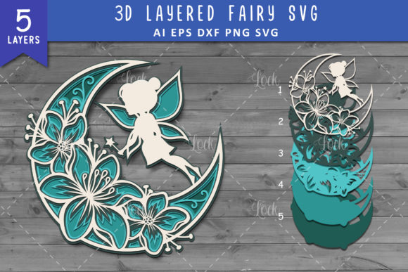 Crescent Moon and Fairy 3D Layered: A Creative Asset for Modern Designers and DIY Enthusiasts