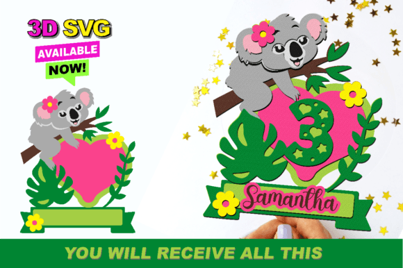 Cute Koala Cake Topper 3D SVG: A Creative and Versatile Design for Every Occasion