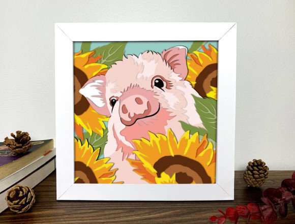 Cute Pig 3D Shadow Box SVG: A Creative Cut File for Every Occasion