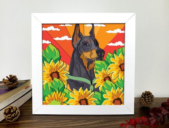 Dobermann Shadow Box 3D SVG: A Creative Tool for Crafting Enthusiasts