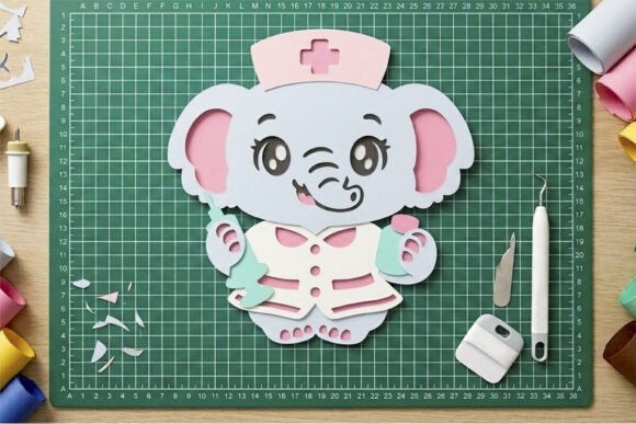 Doctor and Nurse Elephant 3D SVG: A Heartwarming Addition to Your Creative Projects