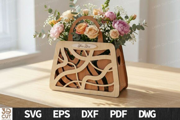 Floral Handbag Flower Box 3D SVG