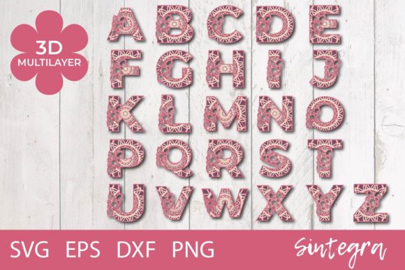 Floral Letters A-Z Mandala 3D Multilayer: A Creative Tool for Craft Enthusiasts