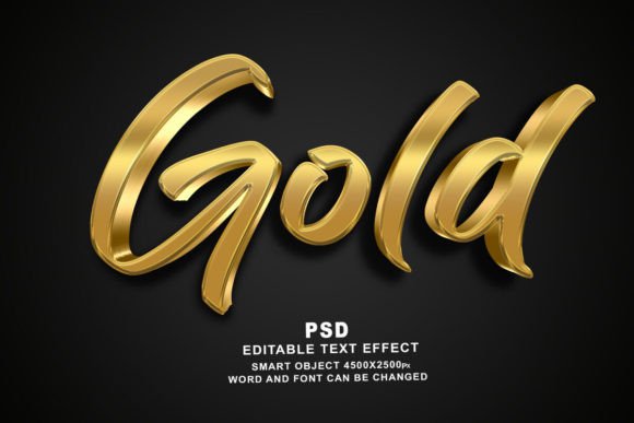Gold PSD 3D Editable Text Effect – A Shining Design Asset
