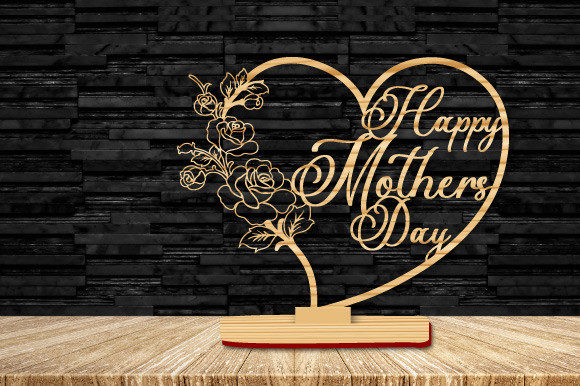 Mom Heart Sign Laser Cut File 3D SVG for Meaningful Creations