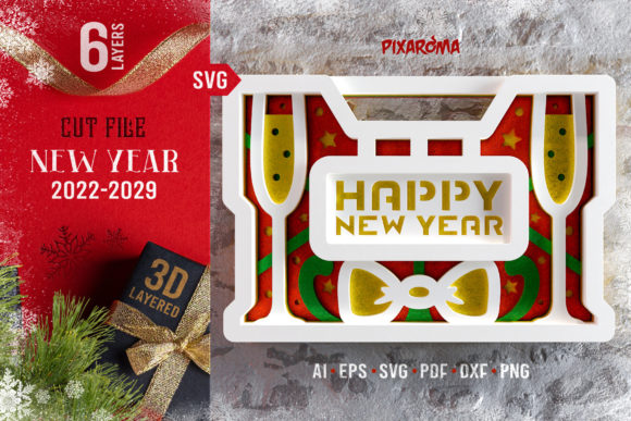 New Year 3D Layered SVG Cut File: A Modern Craft for a Fresh Start