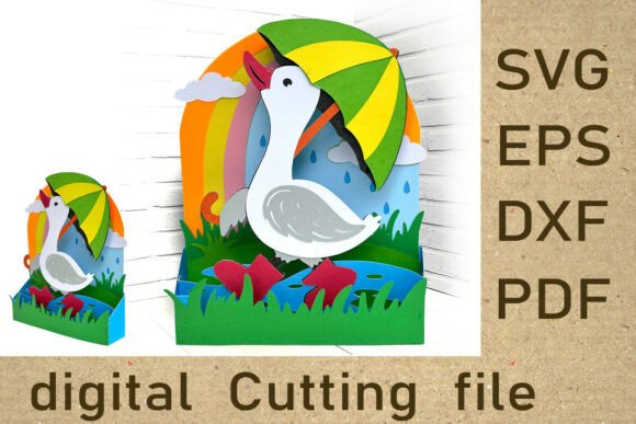 Spring Goose Pop Up Card SVG 3D Paper: A Versatile Crafting Template for Springtime Creations